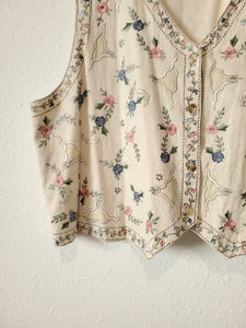 Vintage Floral Embroidered Vest (3X)