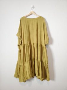 Chartreuse Gauze Tiered Dress (4X)