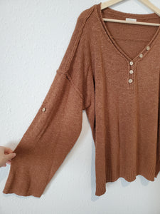Promesa Rust Henley Sweater (L)