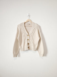 Oat Cable Knit Cardigan (M)
