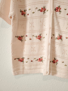 Vintage Floral Embroidered Knit Top (L)