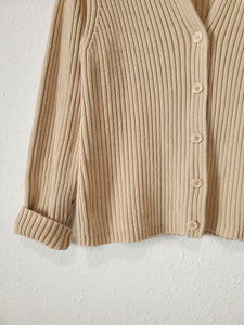 Neutral Rib Button Up Sweater (XL)