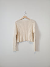 Load image into Gallery viewer, Cream Crop Ribbed Sweater (S)
