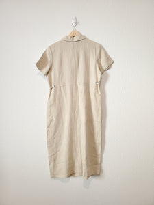 Vintage Oat Linen Midi Dress (8)