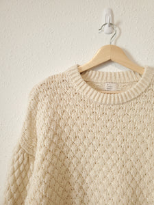 Textured Cream Sweater (S)