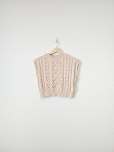 Cable Knit Crop Sweater Vest (S)
