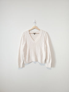 Ivory Cable Knit Sweater (XL)
