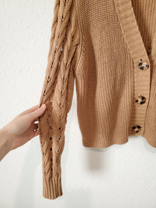 Brown Textured Sleeve Sweater (L)
