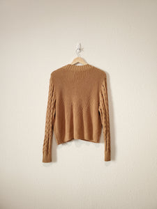 Brown Textured Sleeve Sweater (L)