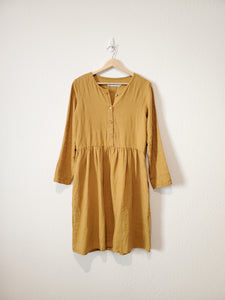 100% Linen Mustard Dress (S)