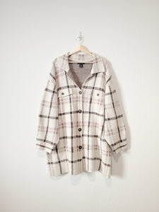 Checkered Button Up Shacket (2X)