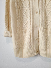 Load image into Gallery viewer, Cream Cable Knit Cardigan (L)
