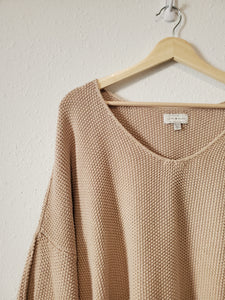 Beige Waffle Knit Sweater (XL)