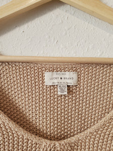 Beige Waffle Knit Sweater (XL)