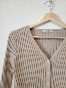 Taupe Ribbed Crop Sweater (S-L)