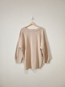 Ribbed V Neck Sweater (1X)