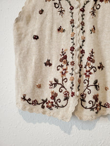Vintage Embroidered Sweater Vest (XL)