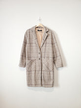 Load image into Gallery viewer, Plaid Long Peacoat (XS)
