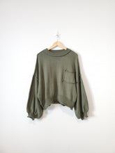 Load image into Gallery viewer, Pol Green Puff Sleeve Sweater (S)

