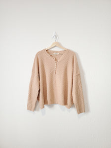 Textured Henley Sweater (L)