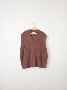 Brown Chunky Sweater Vest (L)