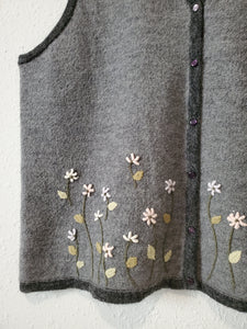 Vintage Floral Sweater Vest (L)