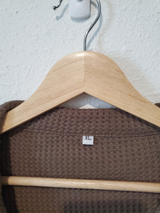 Brown Waffle Knit Shacket (XL)