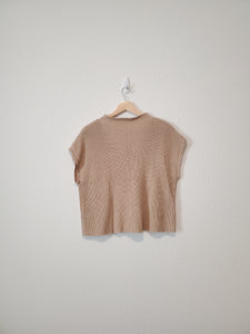 Tan Ribbed Sweater Top (S)