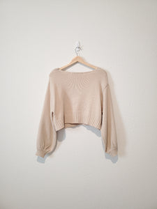 Puff Sleeve Crop Sweater (L)