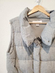 Gray Long Puffer Vest (M)