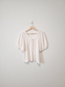 Free People Lace Up Waffle Top (M)