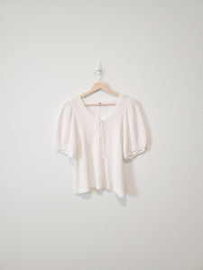 Free People Lace Up Waffle Top (M)