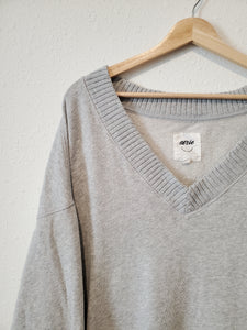 Aerie Gray V Neck Sweatshirt (L)