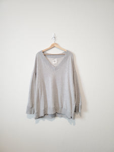 Aerie Gray V Neck Sweatshirt (L)