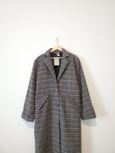 Load image into Gallery viewer, NEW Long Plaid Peacoat (L)
