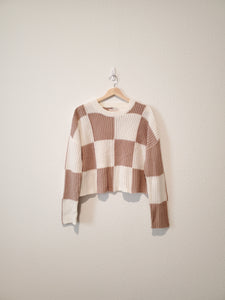 Checkered Crop Sweater (M)