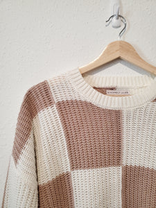 Checkered Crop Sweater (M)