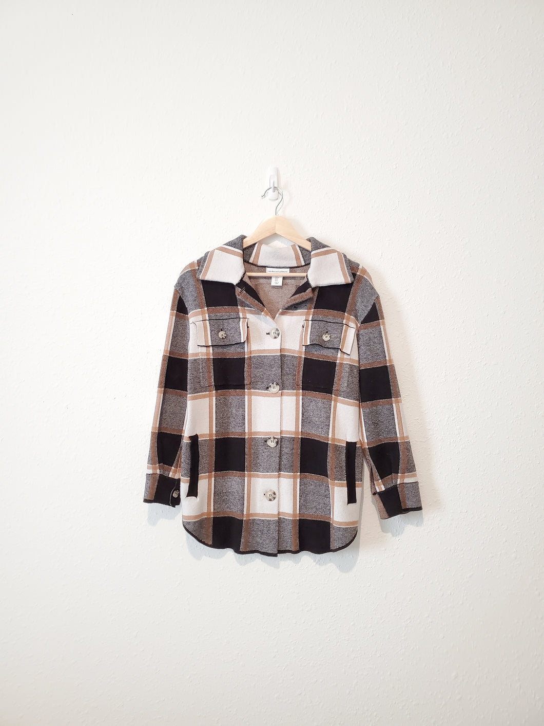 Plaid Button Up Shacket (S)