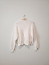Load image into Gallery viewer, White Fuzzy Henley Sweater (S)
