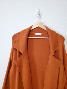 Orange Knit Duster Cardigan (S)