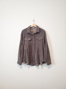 Corduroy Babydoll Button Up (S/M)