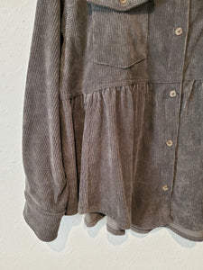 Corduroy Babydoll Button Up (S/M)