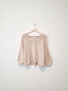 Neutral Slouchy Textured Sweater (M)