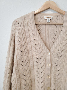 Vintage Textured Knit Cardigan (M)
