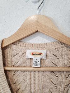 Vintage Textured Knit Cardigan (M)