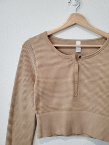 Aerie Waffle Henley Top (S)
