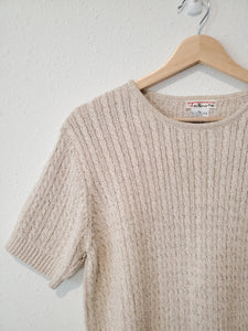 Vintage Oat Cable Knit Tee (XL)