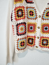 Load image into Gallery viewer, Granny Square Crochet Cardigan (L)
