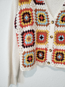 Granny Square Crochet Cardigan (L)