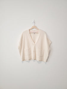 Cream Boxy Knit Sweater (L)